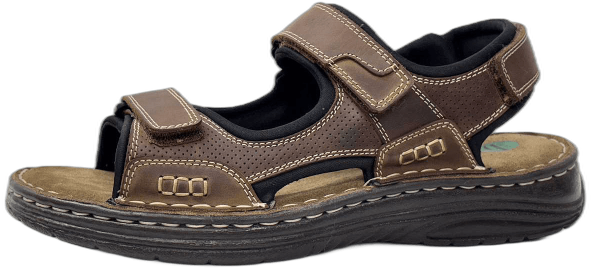 Men's brown leather walking sandal