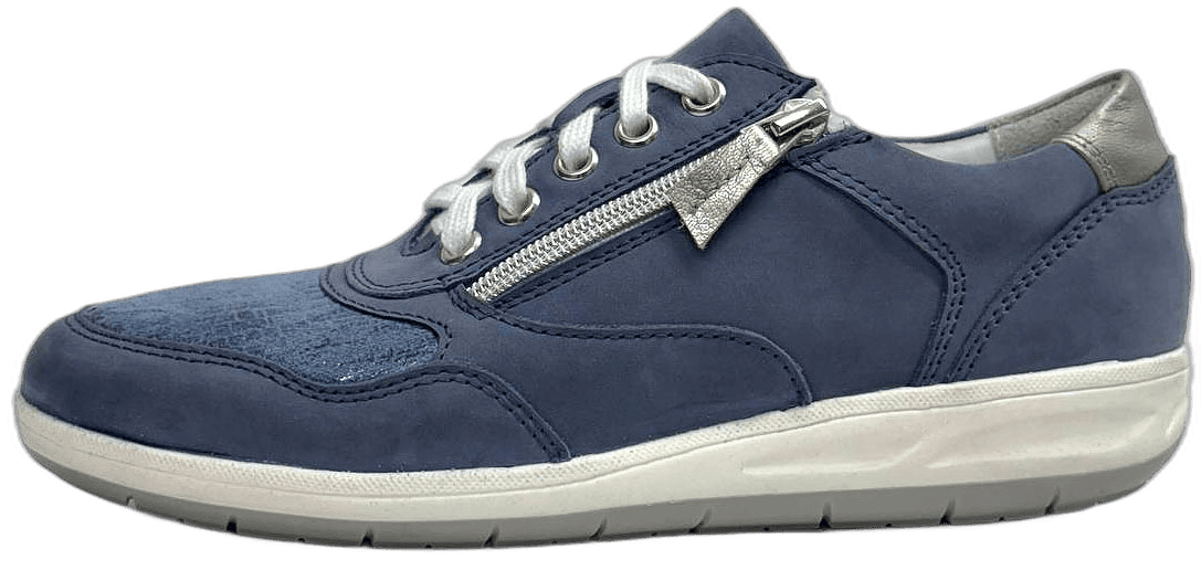 Ladies' jeans leather comfort sneaker