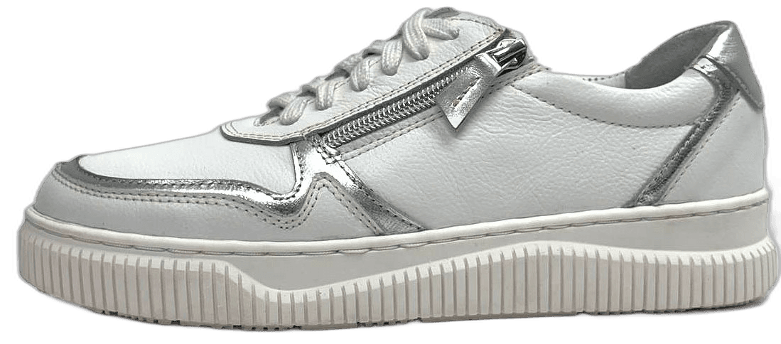 Ladies' white leather comfort sneaker