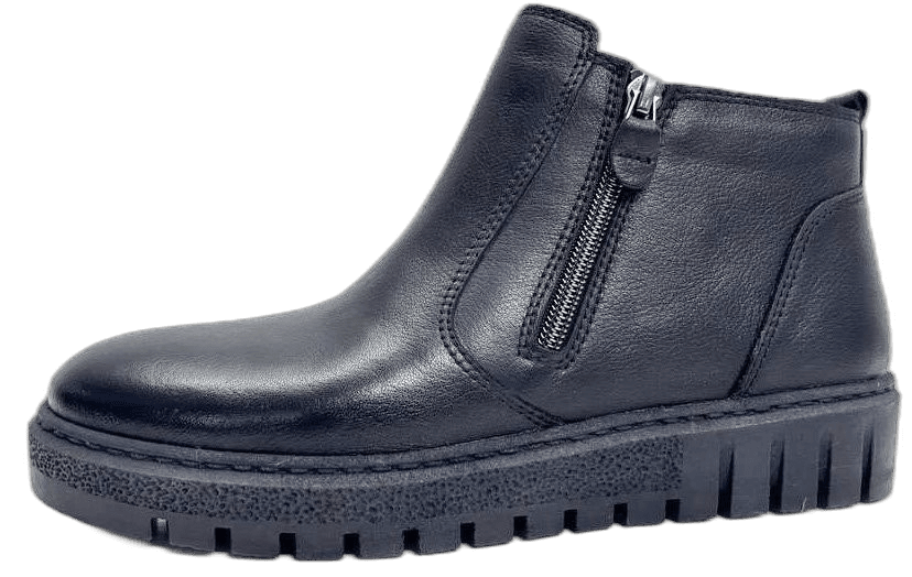 Ladies' black leather ankle boot