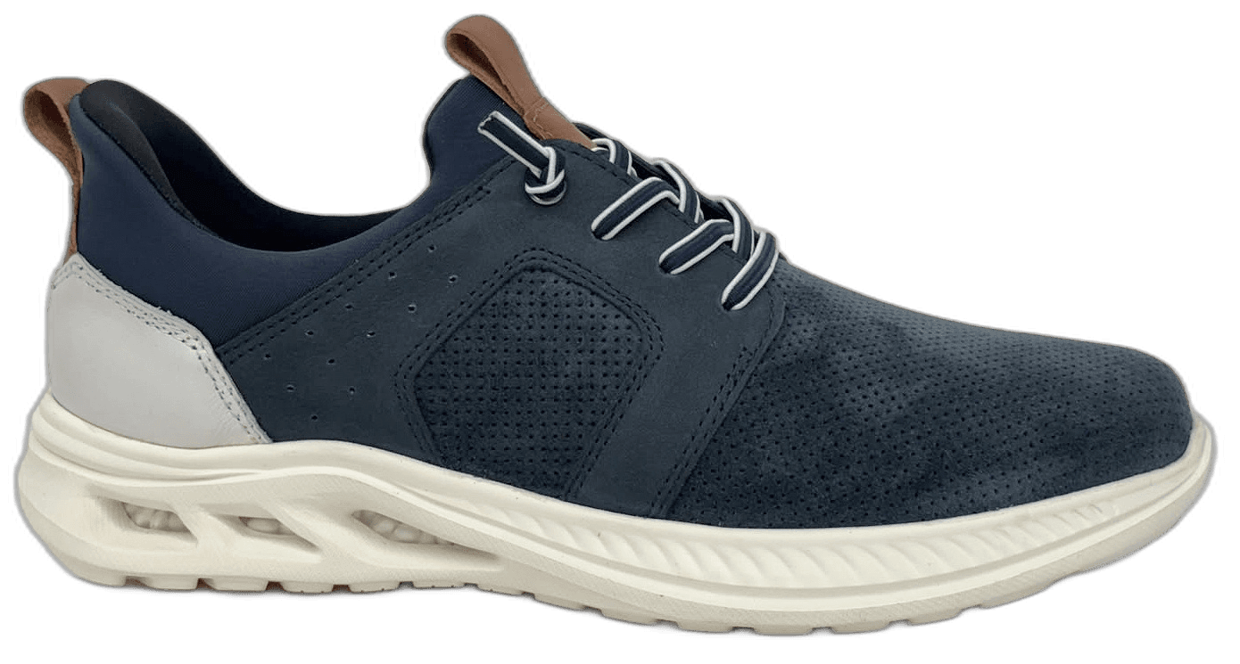 Men's navy leather fashion sneaker