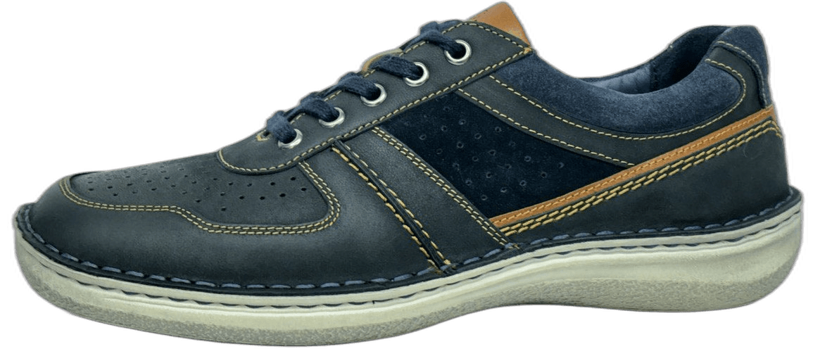 Men's navy leather casual shoe