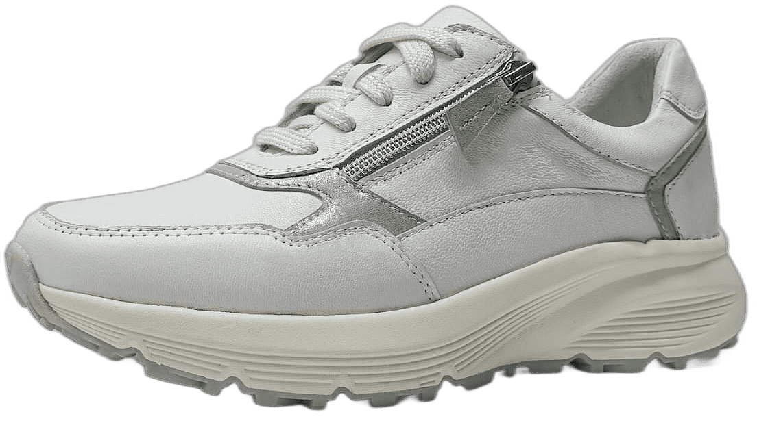 Ladies' white leather comfort sneaker