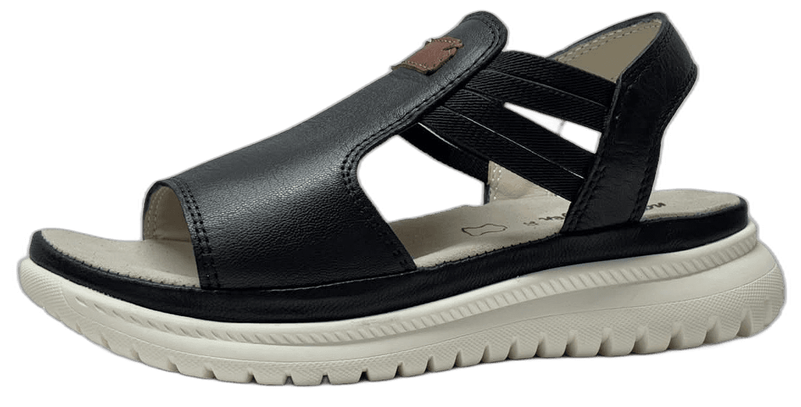 Ladies' black leather sandal