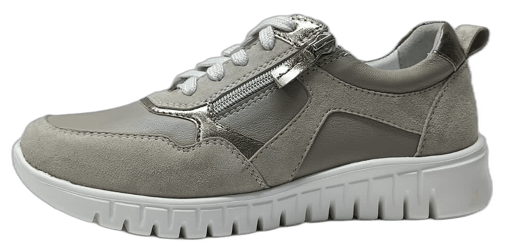 Ladies' taupe leather comfort sneaker