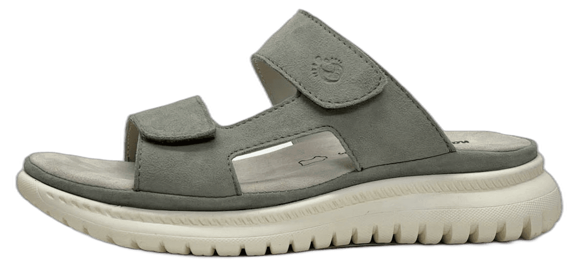 Ladies' sage leather slide sandal